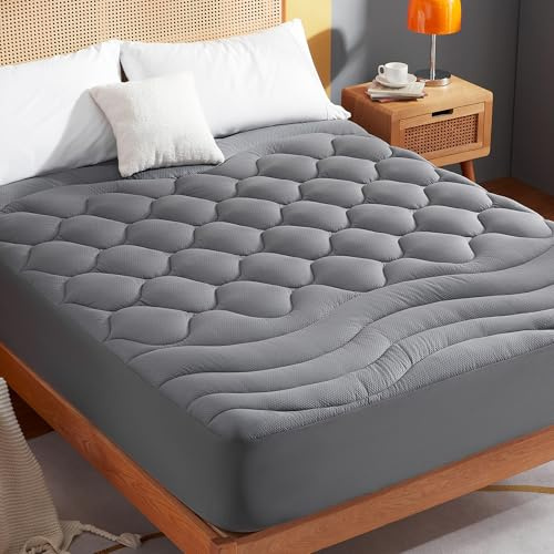 Sonive Matratzenschoner 180x200, Matratzenschutzbezüge für Matratzentopper bis 38 cm, Oeko-Tex zertifizierte Matratzenauflage, Grau