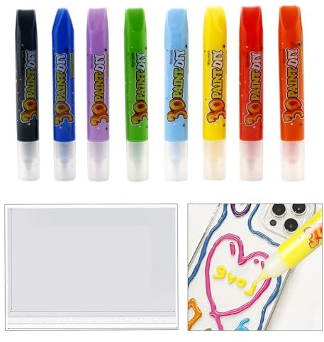 Nurila Peintures de fenêtre Lot de 8, 80 ml, film A4, créative, surfaces lisses