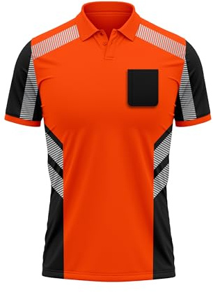 TORO ACTIVA Men’s Hi-Vis Safety Polo Shirt – High Visibility Workwear Top with Reflective Tape Sizes S–2XL Black Orange