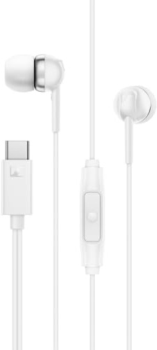 Sennheiser CX 80U – Auriculares intrauditivos con Cable, conexión USB-C, Control Remoto Inteligente de un botón con micrófono Integrado, Auriculares Cerrados con cancelación pasiva de Ruido – Blanco