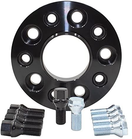 Wheel Accessories Parts 1 Pz 1 Pezzo Hub Centric Europeo Ruota Distanziale 25mm Spessore 5 x 120mm PCD 74.10mm Hub M14 X 1.25 Bulloni Neri Adatto BMW X5 X6 E70 E71 E72 F15 F16 F85 F86