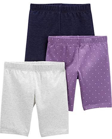 Simple Joys by Carter's Baby Mädchen Shorts (3er Pack), Violett/Denim/Grau, 3-6 Monate