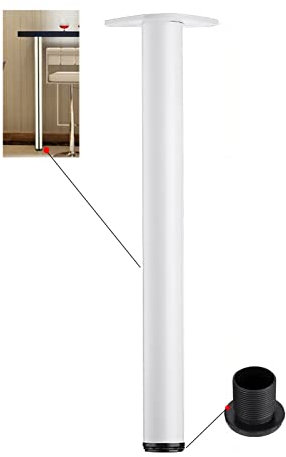 Meiping910226 1 STK Tischbeine Hoehenverstellbar 30mm Möbelfüße Regulierbare füße Rund Ø60 mm Tischfüße Edelstahl Möbel-Beine Stuhlbeine für Möbelfuß Barstühle DIY-Projekt,Weiß(Size:H: 65cm)