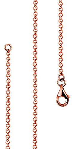 Lijoh Erbskette Damen 925 Silber 1,7 mm Rolo Kette 24K Rosé vergoldet „Made in Italy“ - Sterling Silber Halskette ohne Anhänger - Silberkette 70 cm - Geschenkidee für Frauen LJ1011-470