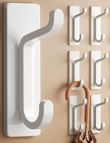pickpiff Self Adhesive Hook, 6KG Extra Sticky and Strong, White, 6 Pack