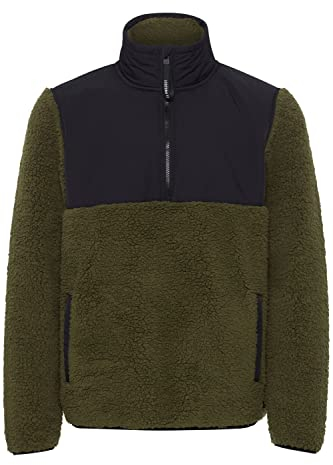 11 Project PRPiet Troyer Sweatshirt Herren Pullover Sweater mit Teddy Fell mit Stehkragen Regular Fit, Größe:XXL, Farbe:Ivy Green (190512)