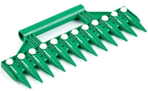 HH-LIFE Garden Seed Dibber Drill ègle d'espacement pour la plantation des semences et plantes (vert)