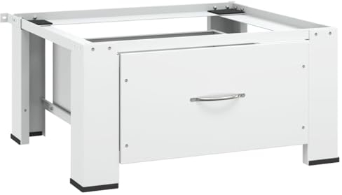 ARKEM Waschmaschinen-Untergestell mit Schublade Weiß Schrank Für Waschmaschine Und Trockner