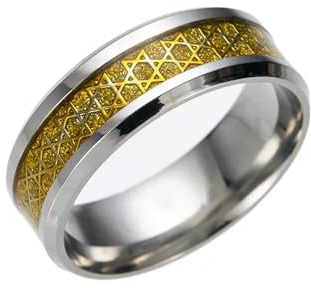 Hasdnker Bufanda Chal Chales Bufandas Anillo De Dedo Hexagonal con Estrella De David Y Hexagrama para Joyería De Motociclista 7 Dorados