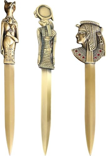 Lpitoy Cuchillo Abrecartas Vintage, Cuchillo Abrecartas Egipcio Antiguo De Metal, Abridor De Sobres De Metal, Abridor De Cartas Ligero para Oficina