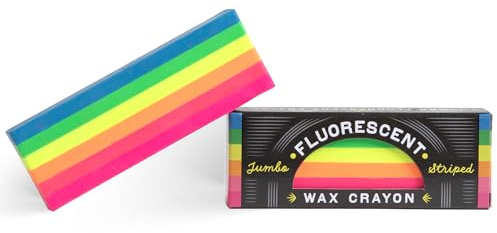 eeBoo: Jumbo Wax Crayon: Rainbow Fluorescent – 6 Vibrant Colors in One Chunky Crayon, 4 x 1.5 x 0.625 Block, Art & Coloring Supplies, Kids Ages 3+