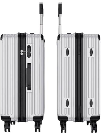 JOROBURO Koffer Set 3 Teilig, 20 24 28 Koffer Reisekoffer 3er-Set Trolley Mehrteilig, Reisekoffer Trolley, Hartschalenkoffer Suitcase, Handgepäck Gepäck-Sets mit 4 Rollen, Passwortsperre, Silber