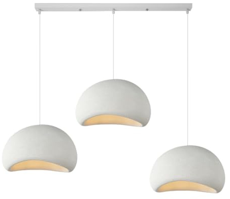 Wabi-sabi-stil ljuskrona modern matbordsljuskrona e27 höjdjusterbar högdensitetspolyetenpropen ljuskrona sovrum vardagsrum matsal kökslampa vit(B,3-flammig Long)