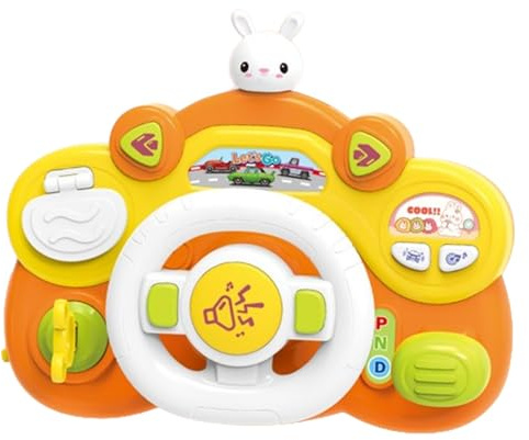 Giocattoli di simulazione di azionamento – Pulsante sonoro, attrezzatura di illuminazione | Volante auto realistico finta con luci musicali voce per bambini ragazze prime abilità viaggio divertimento