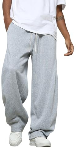 Pantalon Chandal Hombre Anchos Deportiva Moda Pantalones Hombre Otoño Gimnasio Jogger Running Largos Simple Pantalón Termico Invierno Ropa 1#Gris Claro L