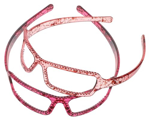 Gogogmee Lot de 2 Bandeaux la Mode de Lunettes, Taille Unique, Doux et Confortable, Accessoires pour Cheveux pour Femmes, Usage Maquillage et Soins du Visage, Couleurs Rose Clair