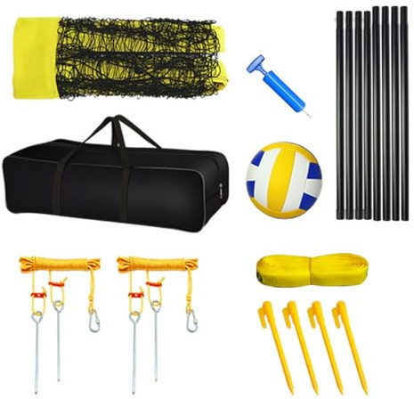 Juego De Voleibol Playa, Red De Voleibol Ajustable En Altura, Juego Completo Red Plegable con Postes Acero, Jugar Al Tenis, Bádminton