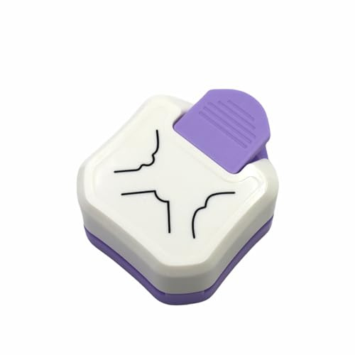 QUILSTM Scrapbook Essential 3 in 1, punzonatrice per etichette, arrotondatrice per angoli, taglierina per biglietti fai da te, kit di utensili rotondi per biglietti fotografici, viola