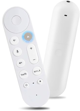 Chromecast Reservfjärrkontroll för 4K/HD-streaming till hemmabio, Bluetooth-röststyrd fjärrkontroll med genvägsknappar kompatibel med Google TV Streamer