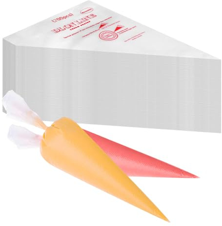 DLOnline 200 Pcs Disposable Cream Pastry Bag Cake Icing Piping Decorating Tool Cupcake Decorating Piping Icing Bag (Red)