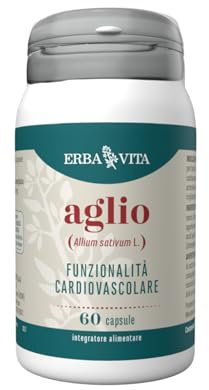 ERBA VITA Integratore Alimentare di Aglio - 60 Capsule - È utile alla funzionalità cardiovascolare e alla pressione arteriosa