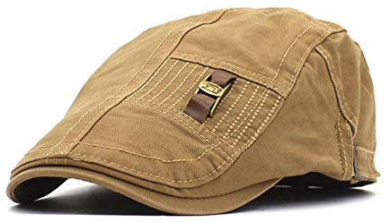Adantico Herren Baumwolle Schirmmützen Flat Cap (Khaki)