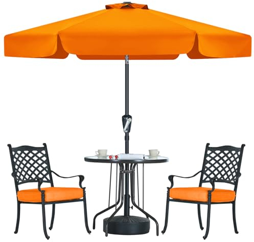 MasterCanopy Parasol de 230 cm Fe-Al Market Parasol de table d'extérieur avec 8 baleines robustes, orange