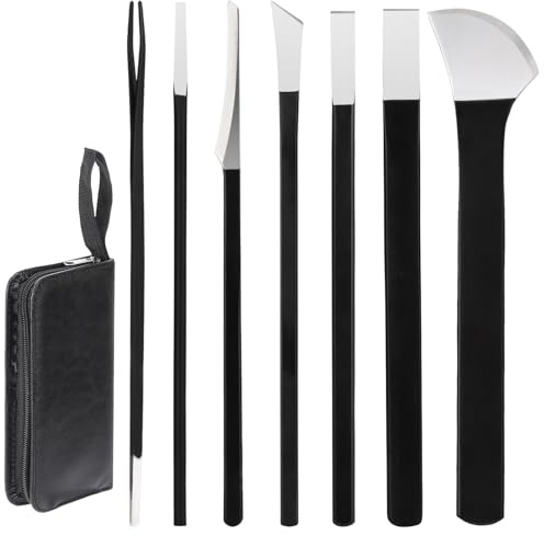 Pedicure Knife Set, Segbeauty 7 Pack Ingrown Toenail Tools with PU Storage Bag, High Manganese Steel Nail Knives Cuticle Remover, Professional Foot Repair Sharp Blade Kit for Nail Corn Callus
