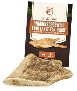 Wildfang® Varilla para masticar de ciervo, cornamenta para perros, barra de lanzamiento de la UE, cuidado dental, aperitivo para perros, cuernos de ciervo, juguete masticable duradero para perros, S