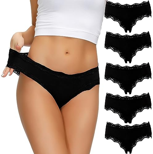 COMSOFT Coton sous-vêtements Femmes Culots Soft Lace Hipster Briefs