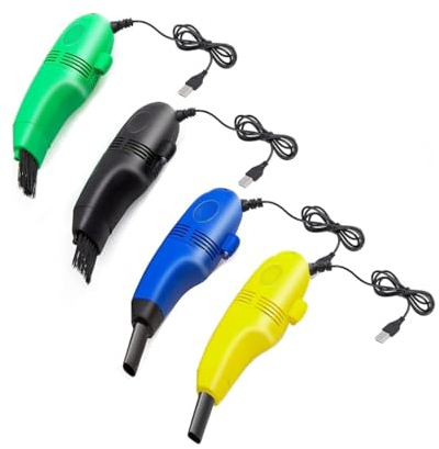 LUCKKY 4 Stück Keyboard Vacuum, Tastatur-Staubsauger, Mini USB Staubsauger, Computer Staubsauger Tastaturreiniger, Tischstaubsauger, Tragbar Kabellos Mini Staubsauger für Büro,Haushalt