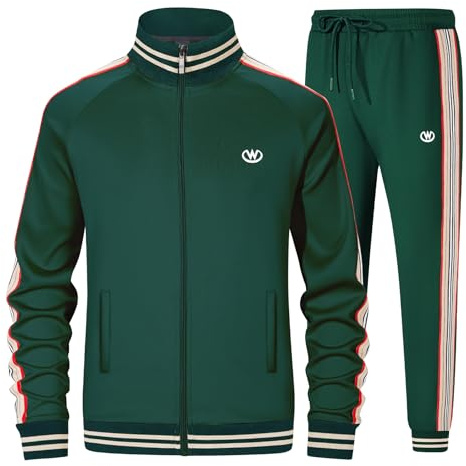 W JIANWANG Survêtement pour homme - Survêtement de sport - 2 pièces - Décontracté - Jogging athlétique