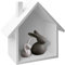 Regalbox Hausform, Wandregal Weiß Holzhaus Wichtel Regal Wand Holz Wichtel Haus Holzhaus Deko Holzrahmen Haus Hängeregal Nostalgische Wand Dekoration Hängeregal für Badezimmer Schlafzimmer Büro Küche