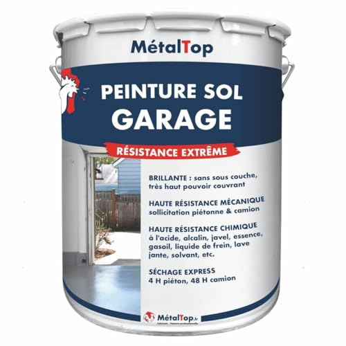 Metaltop - Peinture Sol Garage - Beige - RAL 1001-1 L - Résistance aux taches, huiles et passages répétés