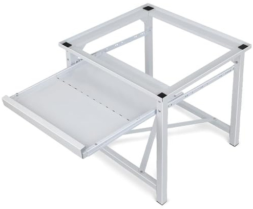 Base de metal para lavadora con estantes extraíbles, 60 x 56 x 52 cm (largo x ancho x alto), máx. 150 kg, con almohadillas antideslizantes, base estable, elevador para secadora, frigorífico, color