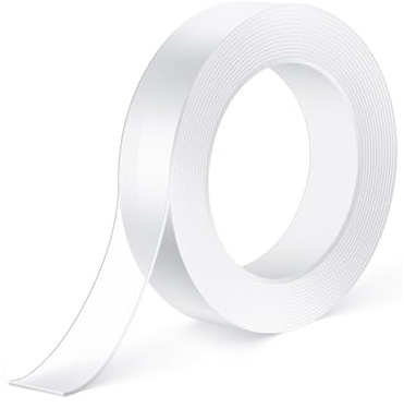 Ryidkcs 2PCS Heavy Duty Double-Sided Tape (10FT Long), Removable Adhesive Gel Tape, Clear Invisible Mounting Strips for Home and Office Use