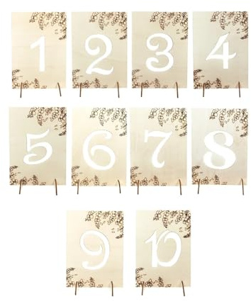 10 tarjetas de madera for letreros mesa, con números del 1 al , ahuecadas, for bodas, eventos, fiestas cumpleaños y portatarjetas