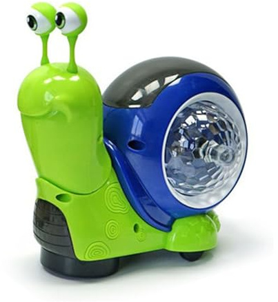 Qudinip Giocattolo per Bambini Lumaca Strisciante, Lumaca Elettrica Interattiva Che Cammina sulla Pancia con Luci Musicali e Proiezione 3D per Bambini Piccoli Genitori Giochi per (Verde)