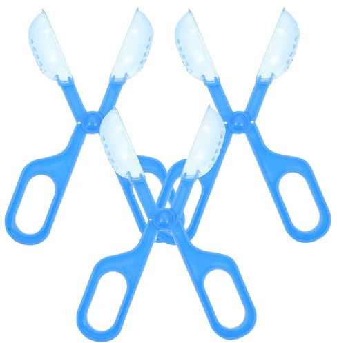 SAFIGLE Accessoire Reptile Terrarium Lot de 3 Clips en Plastique Bleu, Haute dureté et léger, Pince à déjections animales pour Nettoyage de Fournitures pour Reptiles