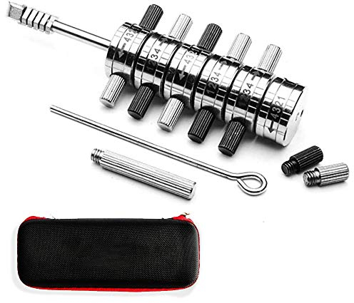 Loboo Idea Premium Ford Tibbe Dietrich/Decoder mit Ledertasche, 6-Zylinder-Lesegerät Kfz-Dietrich-Werkzeuge Schlosserwerkzeuge