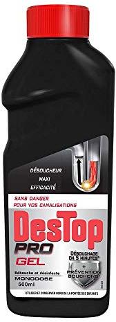 DESTOP Lot de 5 Gels Déboucheur Canalisation Pro - 500 ml