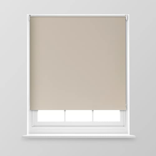 A.Unique Home Premium Trimmable Thermal Blackout Roller Window Blind in a Variety of Colours and Sizes Ideal for any Room - 4FT - TAUPE - 120cm (W) x 170cm (L) | 47.2 (W) x 66.9 (L)