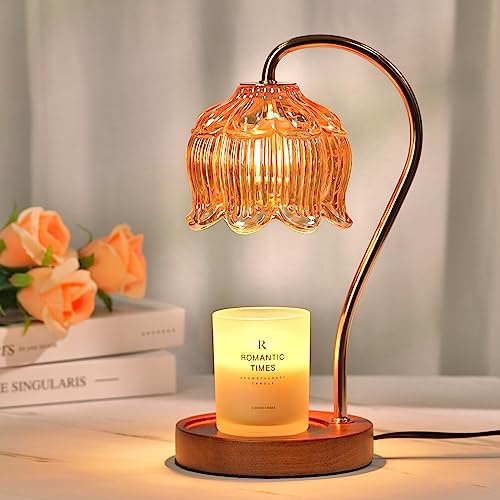 Funistree Flower Candle Warmer Lamp with Timer, Dimmable Candle Lamp Warmer, Mothers Day Birthday Gift for Women Her Mom, House Warming for New Home Decor, Lotus Wax Warmer for Yankee Candles