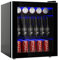 COSTWAY 46L Getränkekühlschrank, Kühlschrank mit Glastür für 60 Dosen, 4-16°C, Bierkühlschrank mit LED, verstellbaren Einlegeböden, kompakte Minibar 44,5 x 46 x 49,5 cm