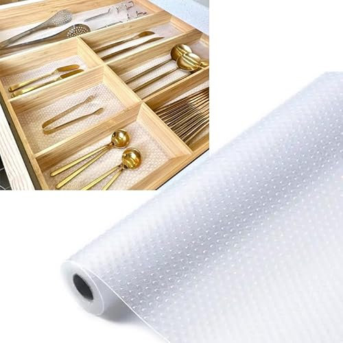 Tappetino antiscivolo per cassetti, 50 x 300 cm, per armadi, cassetti, impermeabile, non adesivo, per mobili da cucina