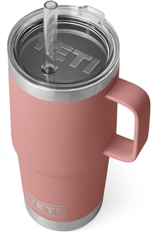 YETI Rambler Straw Mug, 25oz (739ml), Sandstone Pink