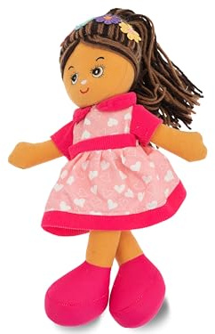 Teorème - Charlotte poupée de Chiffon mulâtre, poupée en Tissu, Jouet pour Enfants, Hauteur 30 cm