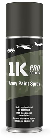 Militär-Farbspray Army 1K PRO – 400ml Spraydose matt, Militärfarbe, UV und wetterfest, schnelltrocknend, DIY Projekt - RAL6014 Olivegrün