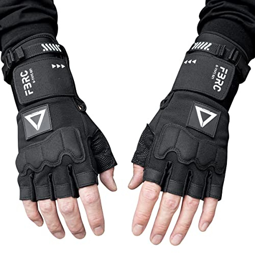 Fabric of the Universe Tactical Fingerless Logo Gloves (Black G-Type 021, Medium)