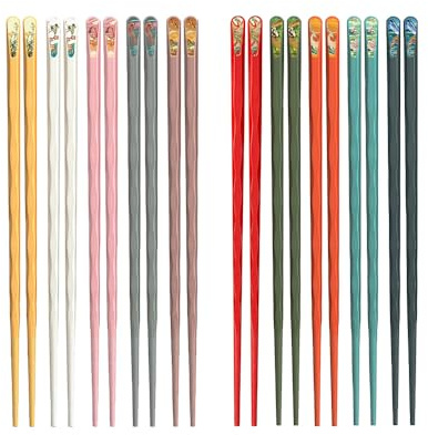 ONEBO 10 Paia bacchette sushi,bacchettes per casa,bacchette cinesi,per casa, cucina, hotel, ristorante, piatti asiatici, noodles